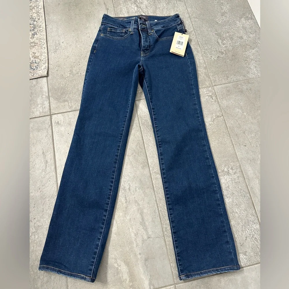 NYDJ Dark Blue Straight Leg Jeans - Picture 1 of 6